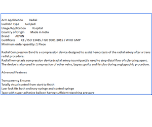 Dispositivo de Compresión de Arteria Radial <span class=keywords><strong>TR</strong></span> de Grado Médico para Procedimientos Vasculares con Ajuste Preciso - Product Image 6