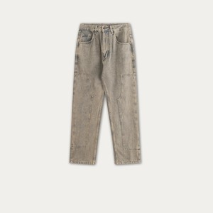Vaqueros casuales elásticos lavados mono gris oscuro estilo americano europeo personalizados para hombre - Product Image 6
