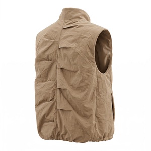 Women's <b>Utility</b> <b>Vest</b> With Zipper Stand Collar And Pockets Windproof Outer Wear Regular Length Solid Color Polyester - Product Image 5