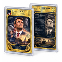Charlie Kirk 199-2025 Trading Gold Card Memorial Limited Edition Sammlerkarte Matériau PET Imprimé à la feuille d'or Rectangulaire