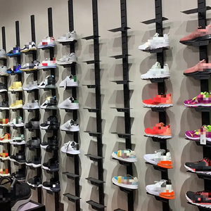 Espositore da <span class=keywords><strong>Parete</strong></span> per Scarpe Sportive con Ripiani in Filo Metallico e Supporto per Conservazione - Product Image 2