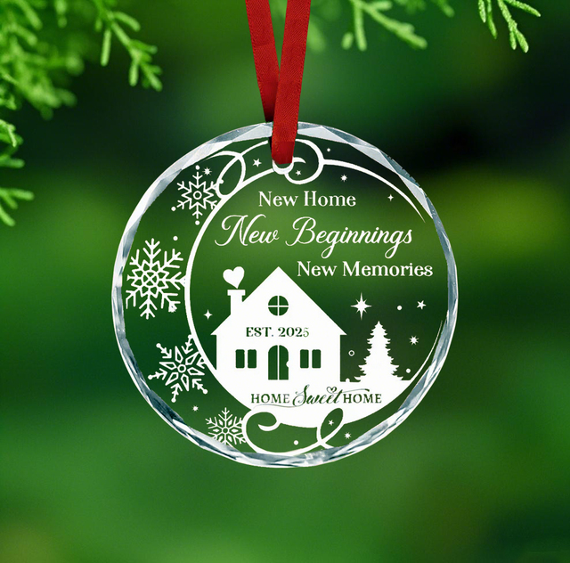 Cheap Wholesale 80MM Blank Round Crystal Christmas Ornaments Custom Laser Engraving Crystal Glass Christmas Ornaments