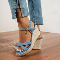 Sandales pour femmes et dames en gros directement de l'usine, sandales en jean, sandales de créateurs pour femmes