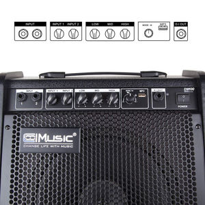 Amplificateur de basson Coolmusic 100 watts DM100 avec égaliseur 3 bandes et entrée USB pour clavier et haut-parleur - Product Image 2