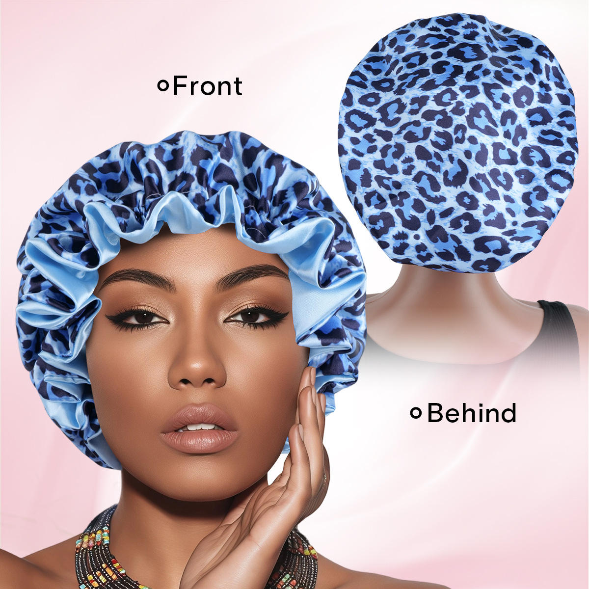 60 blue leopard lace hat