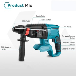 Marteau perforateur rotatif 3-en-1 pour la décoration intérieure et les projets d'ingénierie & Perceuse à percussion électrique sans fil - Product Image 3