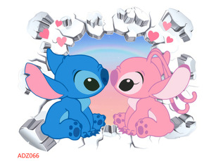 Carta da parati con adesivi da parete Anime Stich cartone animato con decalcomanie impermeabili <span class=keywords><strong>finestra</strong></span> di sfondo adorabile - Product Image 3