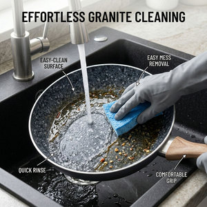 Juego de utensilios de cocina antiadherentes E-TOP con <span class=keywords><strong>mango</strong></span> de baquelita, estilo granito, sartén de cerámica, juego de ollas con <span class=keywords><strong>mango</strong></span> desmontable - Product Image 6
