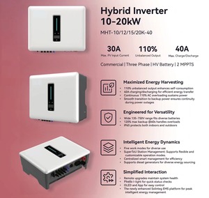 Inversores Solares Híbridos Pheilix de 10kw-20kw Trifásicos con Batería de Alto Voltaje y 2 MPPT para Sistemas de Energía Solar - Product Image 5