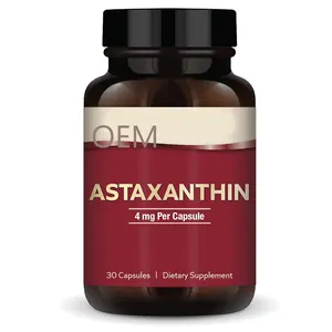 Supplément d'astaxanthine triple force Capsules d'astaxanthine végétale Soutient l'activité antioxydante, le soutien de la santé de la peau et des yeux