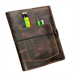 Étui de luxe vintage en cuir pour carnet de notes, rechargeable, avec support d'écriture, protection pliable, classique NBC-0076 - Product Image 1