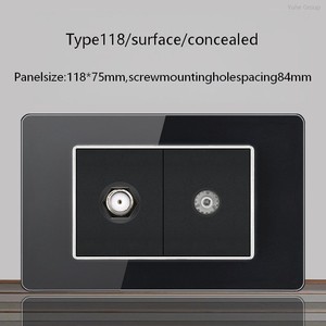 Prise murale pour téléviseur en verre de qualité américaine avec panneau tactile et design durable, protection IP20 - Product Image 5