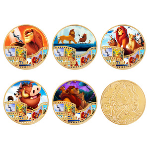 Moneta Commemorativa <span class=keywords><strong>Il</strong></span> <span class=keywords><strong>Re</strong></span> Leone 40mm, Medaglia Simba, Articolo Regalo, Artigianato in Metallo Rotondo - Product Image 1