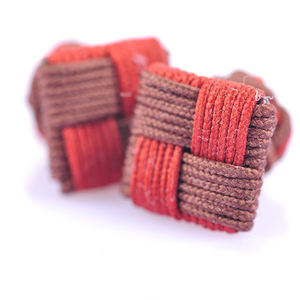 Mancuernillas de Seda de Dos Tonos con Nudo Cuadrado para Hombre, para Trajes, Camisas, Bodas, Aniversarios, Compromisos, Fiestas, Regalo - Product Image 2