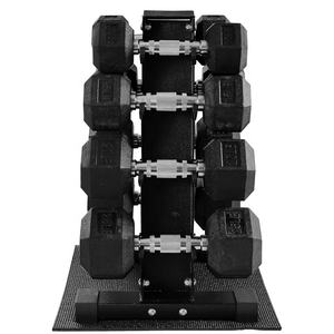 ชุดดัมเบลยางหกเหลี่ยม 100 ปอนด์ สำหรับใช้ในบ้าน ขายส่ง พร้อมชั้นวางแนวตั้งสำหรับฝึกความแข็งแรง - Product Image 5