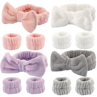 Ensemble de bandeaux pour le visage en flanelle personnalisés avec logo, pour le soin de la peau, le spa, le maquillage, le lavage du visage, le lavage des cheveux, le bandeau pour la tête, le scrunchie pour femmes