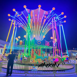 Precio de Fábrica, Columpio Giratorio Doble para Exteriores, Combo de Fibra de Vidrio para Todas las Edades, Parques Temáticos, Centros Comerciales - Product Image 5