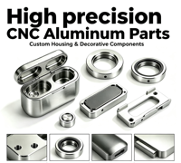 Service de fabrication CNC sur mesure, échantillons de coques de charge en métal pour écouteurs TWS, pièces décoratives en aluminium