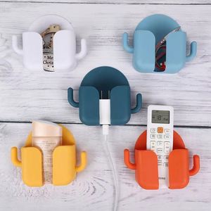 Support mural multifonctionnel sans perçage pour téléphone, design Cactus, avec fixation adhésive pour téléviseur et climatiseur, et support de charge - Product Image 2