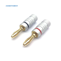 Connecteur audio pour haut-parleur mâle en cuivre plaqué or 24 carats de haute qualité, droit, 4 mm, type banane, pour Nakamichi