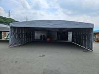 Carpa Retráctil Automática para Exteriores con Ruedas para Taller de Fábrica