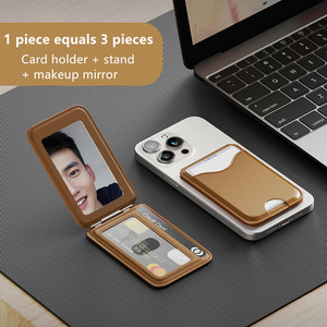 Specchio Portatile Pieghevole da Viaggio con Portafoglio Magnetico in Pelle PU e Porta Carte Compatibile con <span class=keywords><strong>iPhone</strong></span> - Product Image 6