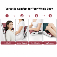 Oreiller de massage du cou ergonomique Shiatsu avec chaleur et contrôle multi-vitesses