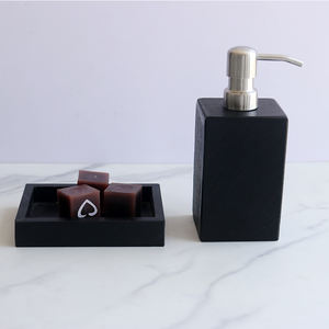 Porte-<span class=keywords><strong>savon</strong></span> en pierre d'ardoise naturelle noire distributeur de lotion liquide bouteille rechargeable pour salle de bain et comptoir - Product Image 4