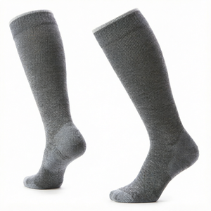 Calcetines Altos hasta la Rodilla para Mujer, Tejidos, Gruesos, Color Gris Jaspeado - Product Image 1