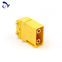 Connecteur Amass Original XT90PW 2 broches 45A-90A à courant élevé plaqué or, montage horizontal sur circuit imprimé, prise à angle droit pour trottinette électrique et BMS