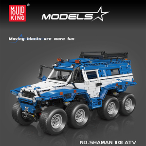 Mould <span class=keywords><strong>King</strong></span> 13089 Kits de voitures de course technologiques et jouet d'ingénierie <span class=keywords><strong>Shaman</strong></span> 8x8 ATV Bleu Blocs de construction Voiture de sport Blocs de construction - Product Image 2