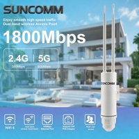 Punto de Acceso Inalámbrico para Exteriores AX1800 WiFi 6, Resistente al Agua IP67, Doble Banda, Antenas Omnidireccionales, AP para Exteriores para Granjas, Fábricas y Almacenes