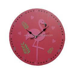 Decorative Cartoon Wooden Wall Mounted <strong>Clock</strong>, Flamingo Wall <strong>Clock</strong> - Product Image 5