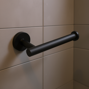 Porte-papier toilette moderne noir mat en acier inoxydable SUS304, fixation murale, anti-rouille, distributeur de rouleaux de salle de bain, design circulaire - Product Image 2