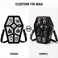 Bolso bandolera personalizado tipo ataúd con ventana de exhibición de PVC