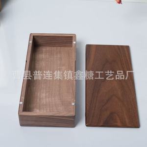 Caja Rectangular de Madera de Nogal de 4 cm de Alto con Cierre Magnético, Caja de Almacenamiento para Escritorio, Caja de Regalo para Manualidades - Product Image 4