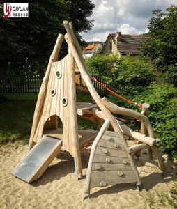 Juego de Columpios y Tobogán de Madera y Plástico Personalizado para Niños, Instalaciones de Entretenimiento sin Motor para Exteriores - Product Image 6