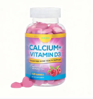 Fabricant sans sucre Calcium Gummy Plus Vitamine D3 Supplément nutritionnel de calcium à croquer de marque privée