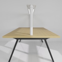 Table de lecture longue pour plusieurs personnes pour les bibliothèques scolaires et universitaires - Bureau d'étude collaboratif avec panneaux de séparation et ports de charge USB
