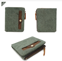 Dompet kanvas tahan air pria, kualitas tinggi, dompet koin untuk pria, tempat kartu ID ritsleting, dompet Vintage