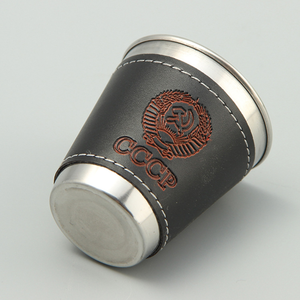 Mini vaisselle de Camping en plein air 70ml, fournitures de pique-nique, ensemble de tasses à vin, de bière, à Whisky en cuir PU, de 4 pièces/<span class=keywords><strong>lot</strong></span> - Product Image 6