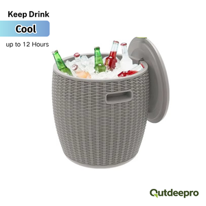 Thùng đá nhựa hiện đại, bền, chất lượng cao 9.5 gallon có nắp, giữ đồ uống lạnh ngoài trời lên đến 12 giờ - Product Image 2