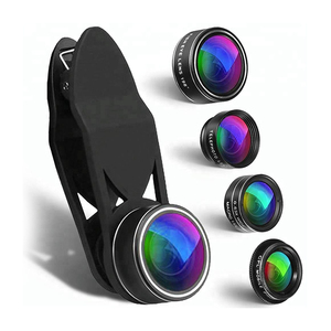 Objectif d'appareil photo pour téléphone portable 5 en 1 : fisheye, téléobjectif, grand angle, macro, objectif pour téléphone mobile - Product Image 1