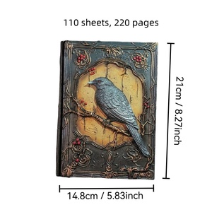 Taccuino Corvo Gotico Resina Rilievo Dipinto <span class=keywords><strong>a</strong></span> Mano Vintage Diario Regalo Collezione - Product Image 2