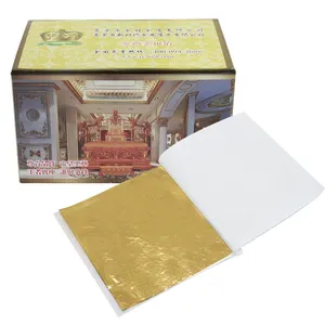 9*9cm giả lá vàng 100 cái/gói Đài Loan lá vàng lá Thủ công mỹ nghệ tự làm mạ lá vàng tấm cho tác phẩm điêu khắc trang trí nhà