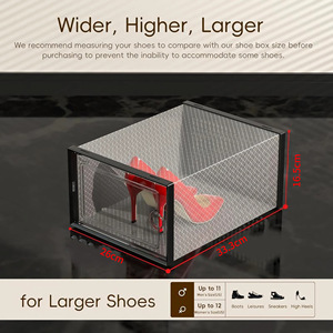 Nhựa trong suốt Sneaker Stackable giày lưu trữ Hộp ngăn kéo loại từ rõ ràng hộp giày - Product Image 3