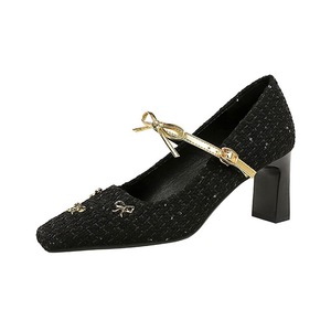Zapatos Mary Jane Talons color caqui con correa dorada con lazo, punta cuadrada sofisticada y tacón grueso para mujer - Product Image 6