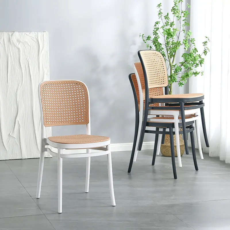Silla de plástico para comedor, sillón de diseño completo, para restaurante, PP