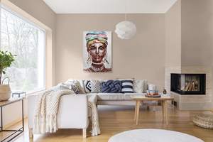 <span class=keywords><strong>Grandi</strong></span> <span class=keywords><strong>Stampe</strong></span> <span class=keywords><strong>su</strong></span> <span class=keywords><strong>Tela</strong></span> e Arte Murale per Casa, Quadri Moderni 3D Dipinti a Mano di Donna Indiana Colorata - Product Image 5