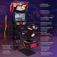 Machine de jeu de course à monnayeur, simulateur de course automobile d'arcade avec siège baquet et cabinet LED pour centre de jeux d'amusement